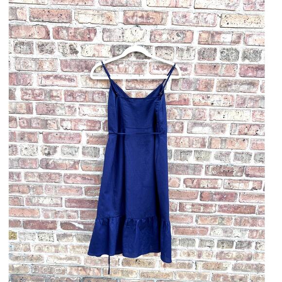 Gap Ruffle Cami Wrap Dress in Linen - Picture 3 of 3